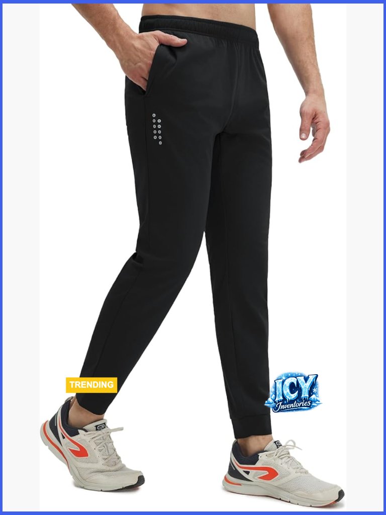 Golf Joggers For Men With Zipper Pockets Stretch Moisture Wicking Lightweight